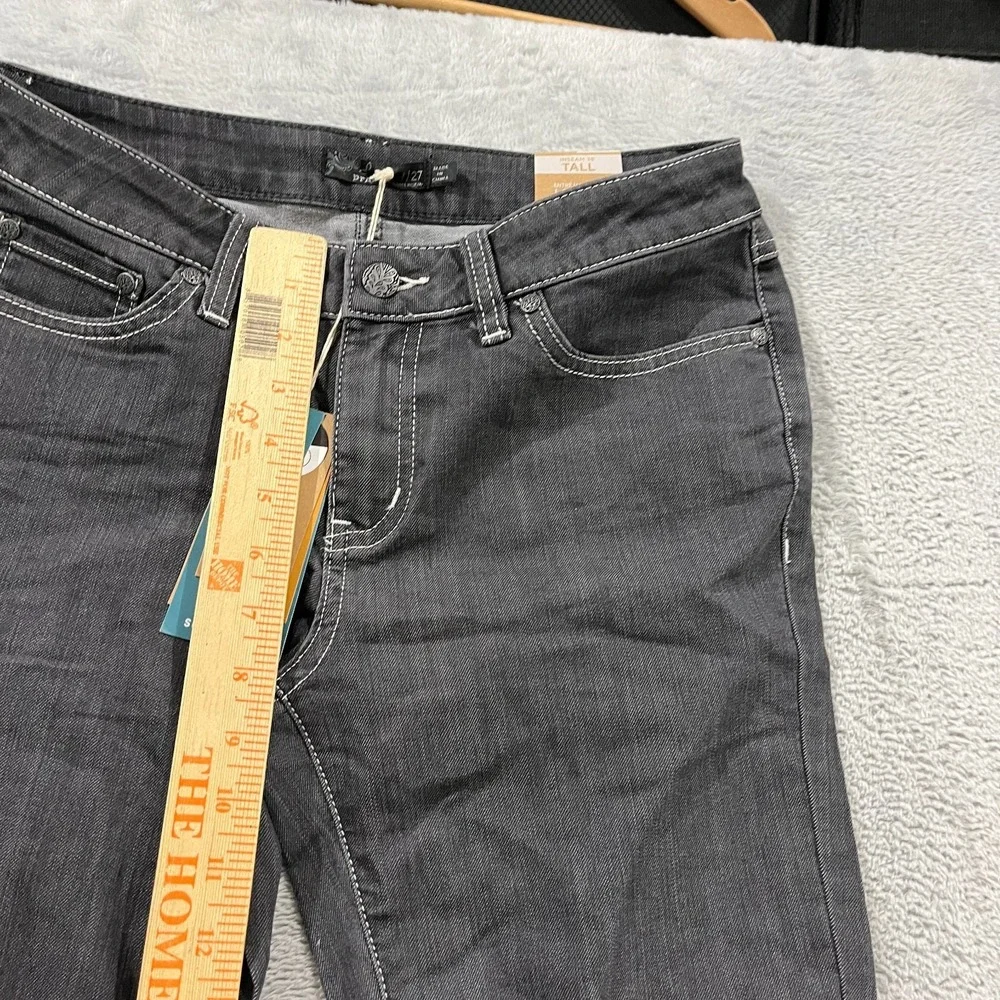 Prana Kayla Slim Skinny Leg Jeans Womens 4 Black Denim Cotton Low Rise Dark Wash